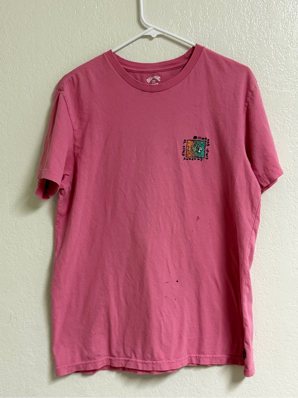 Billabong Pink Short-Sleeve Tee with Small Chest Graphic